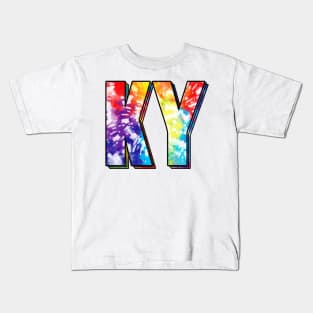 Kentucky State KY tie dye colorful Kids T-Shirt